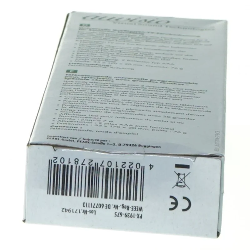 Nem og brugervenlig Universel fjernbetjening fra Auvisio (str. 18 x 7 cm)