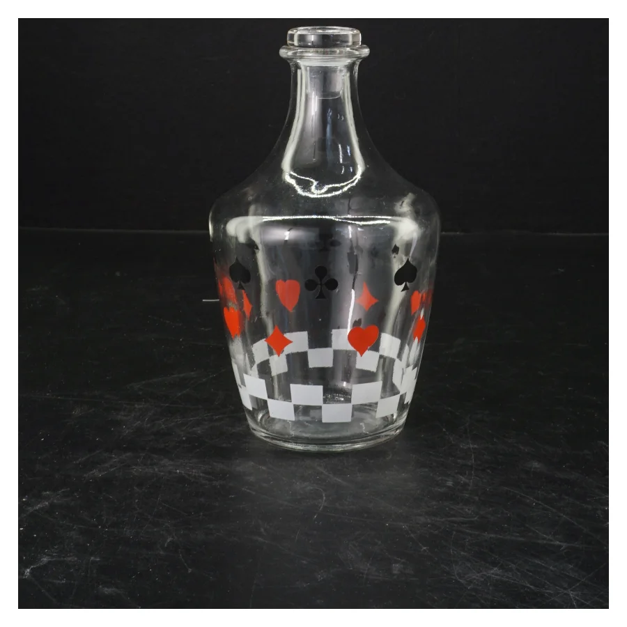 Kortspil dekoreret karafel (str. 16x8 cm)