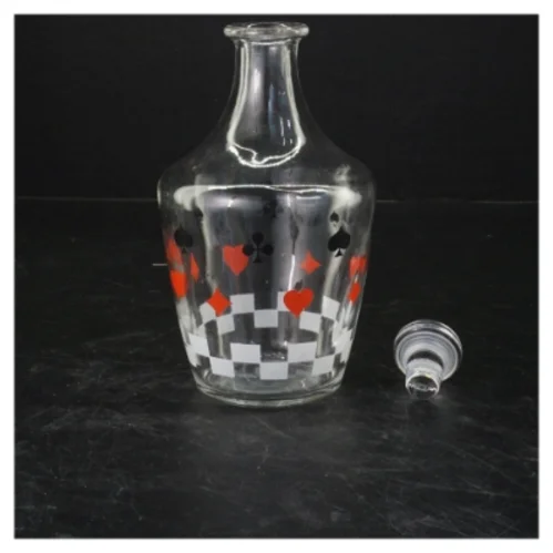 Kortspil dekoreret karafel (str. 16x8 cm)