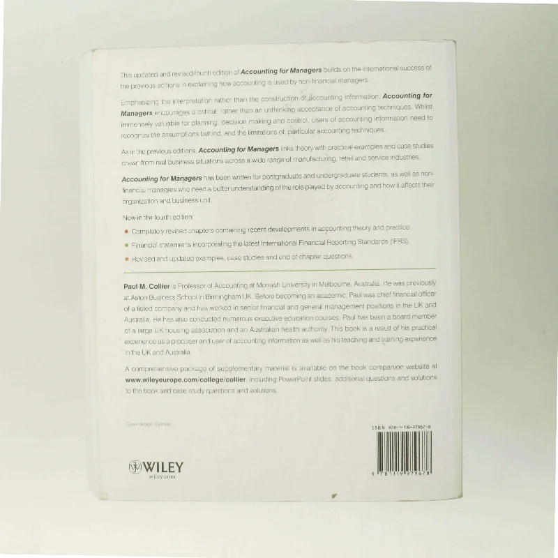 Accounting for managers : interpreting accounting information for decision making af Paul M. Collier (Bog)