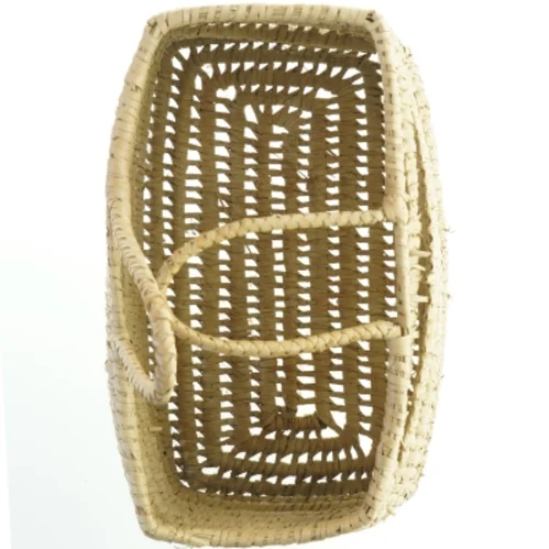 Flettet kurvetaske med håndtag (str. 40x25x30 cm)