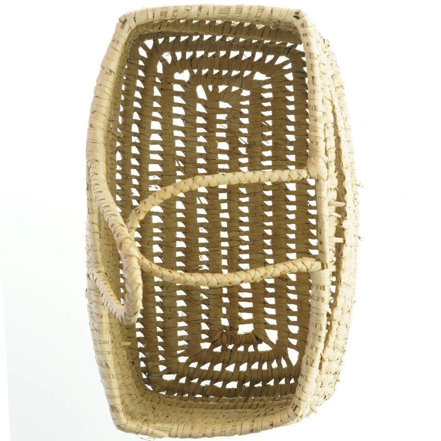 Flettet kurvetaske med håndtag (str. 40x25x30 cm)
