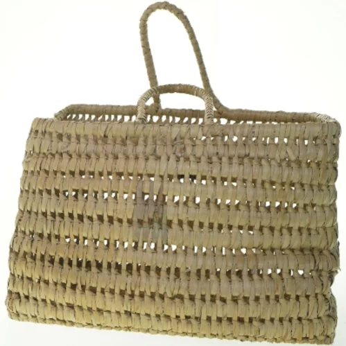 Flettet kurvetaske med håndtag (str. 40x25x30 cm)