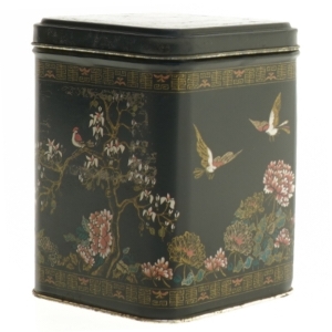 Dekoreret metaldåse (str. 12 x 9 x 9 cm)