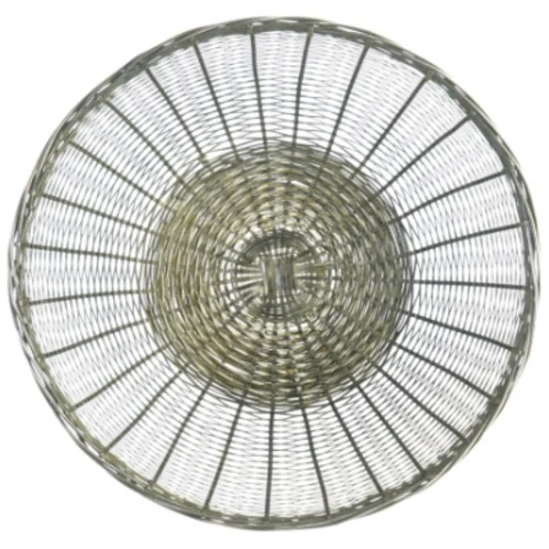 Sølv Fil de Fer Flettet Metal Kurv (str. Diameter 23 cm h 7 cm)