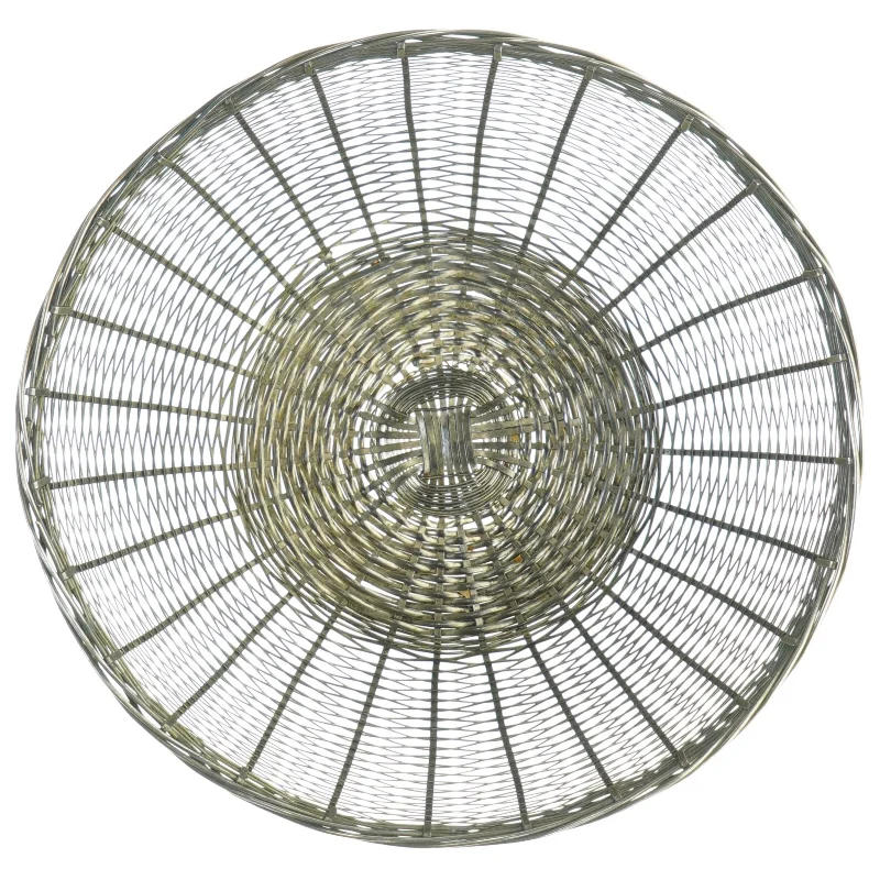 Sølv Fil de Fer Flettet Metal Kurv (str. Diameter 23 cm h 7 cm)