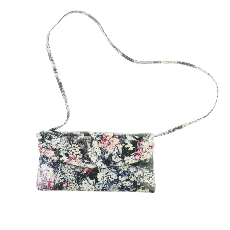 Blomstret glimmer Taske med aftagelig rem og dustbag fra Peter Kaiser (str. 14 x 28 cm)