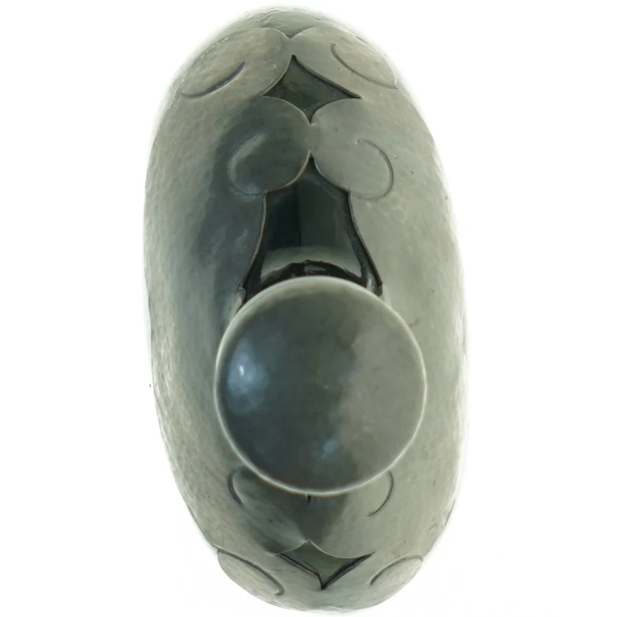 Antik Tindekoreret Glasdekantér flaske med dekorativt mønster og prop (str. 24 x, 14 cm)
