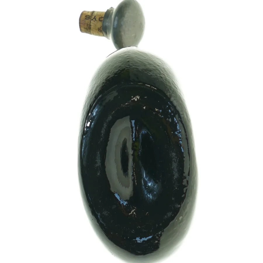 Antik Tindekoreret Glasdekantér flaske med dekorativt mønster og prop (str. 24 x, 14 cm)