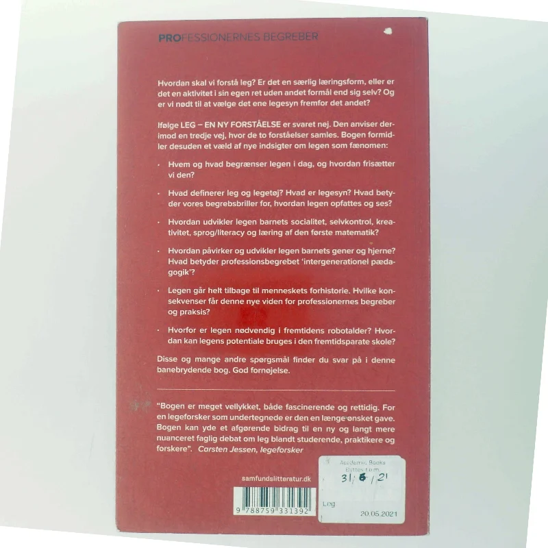 Leg : en ny forståelse af Dion Sommer (Bog)