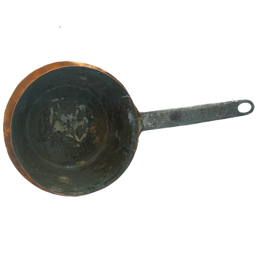 Antik kobber kasserolle gryde (str. 20 x 35 x 10 cm)