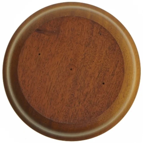 Drejet Teak Træskål på fod (str. Ø. 20 cm. længde. 8 cm)