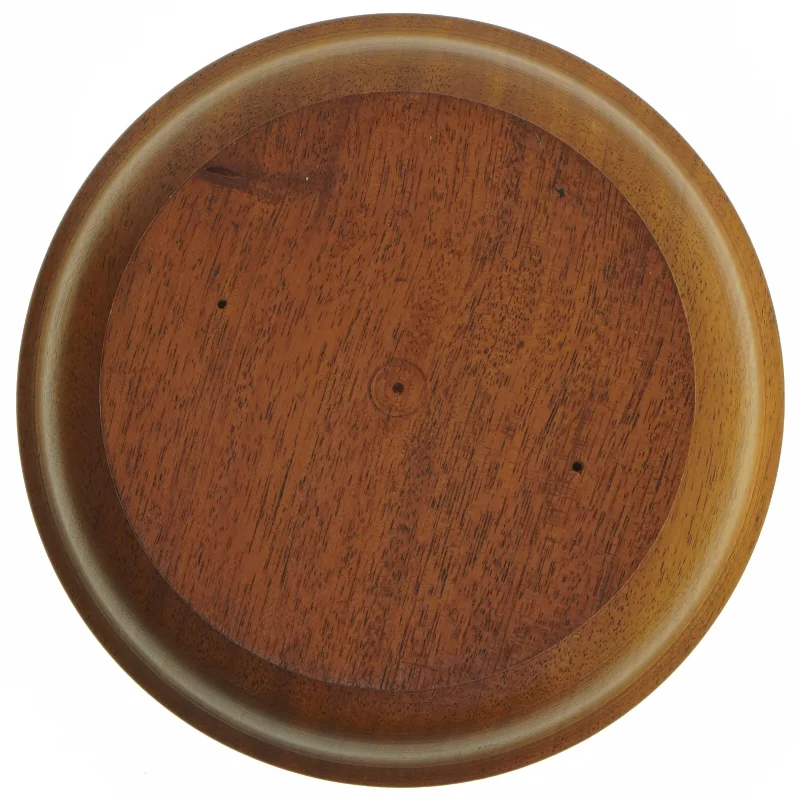 Drejet Teak Træskål på fod (str. Ø. 20 cm. længde. 8 cm)