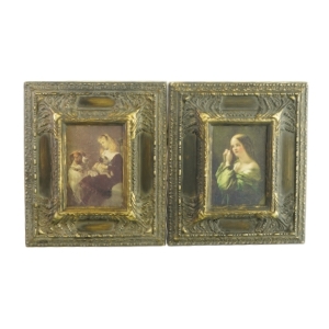 Antikke Malerier i ramme (2 stk)