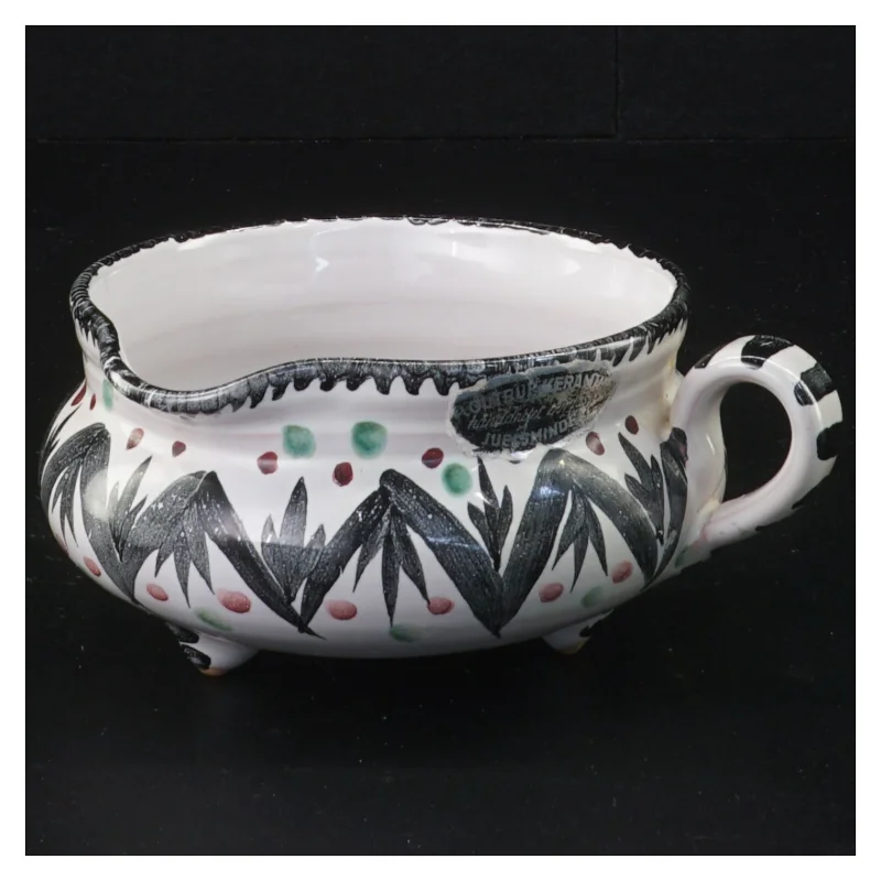 Hånd malet Dekoreret Keramik kande på fødder (str. 13 x 6 cm)