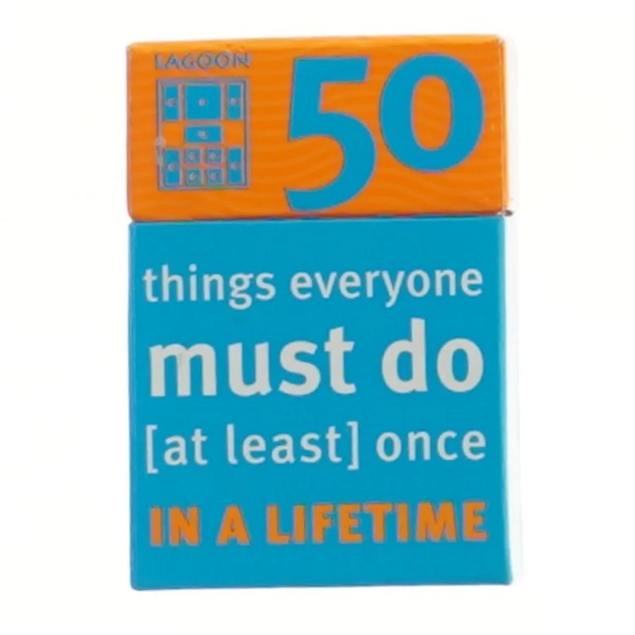 Kortspil: 50 ting alle skal gøre fra Lagoon (str. 9,5x6,5 cm)