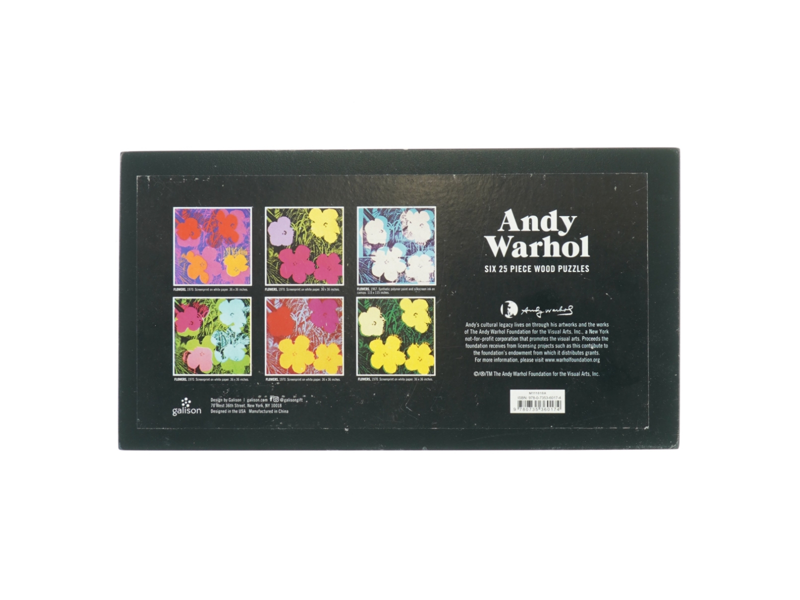 Wood Puzzle Set, Andy Warhol fra Galison (str. 28x15 cm)