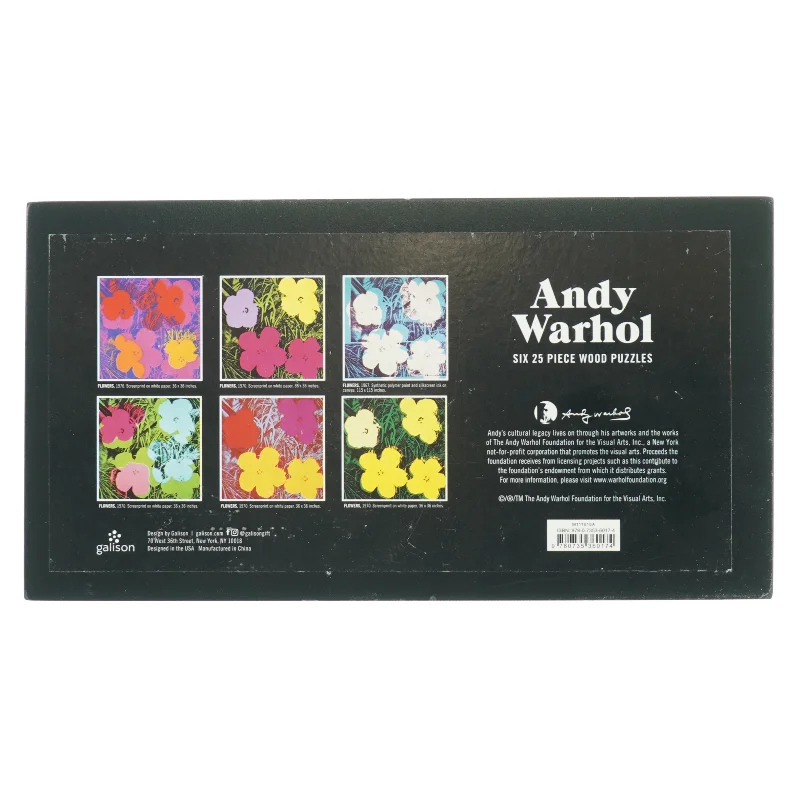 Wood Puzzle Set, Andy Warhol fra Galison (str. 28x15 cm)