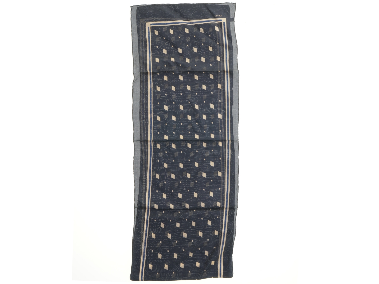 Mønstret Vintage Silke tørklæde (str. 142 x 27 cm)