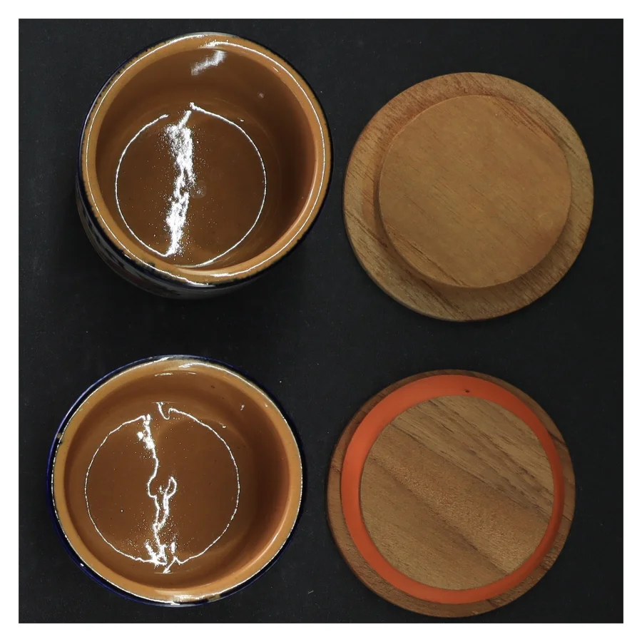 Krydderikrukker med trælåg (str. H 7 cm ø 7 cm)