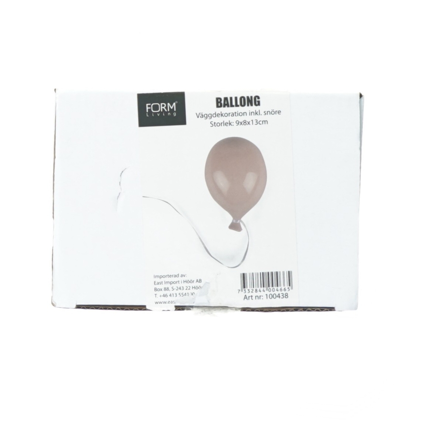 Rosa Ballon porcelæn vægdekoration fra Form Living (str. 9 x 8 x 13 cm)