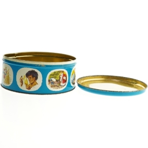 Vintage H.C. Andersen Svinedrengen dåse fra Ira (str. Ø. 20 cm)