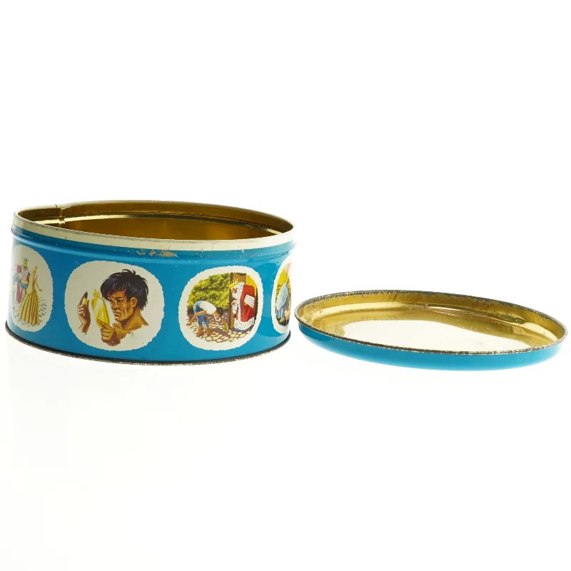 Vintage H.C. Andersen Svinedrengen dåse fra Ira (str. Ø. 20 cm)