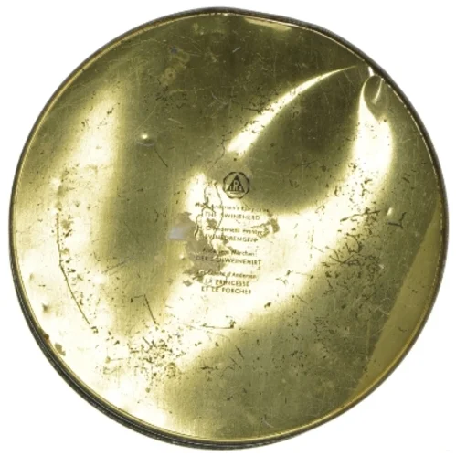 Vintage H.C. Andersen Svinedrengen dåse fra Ira (str. Ø. 20 cm)