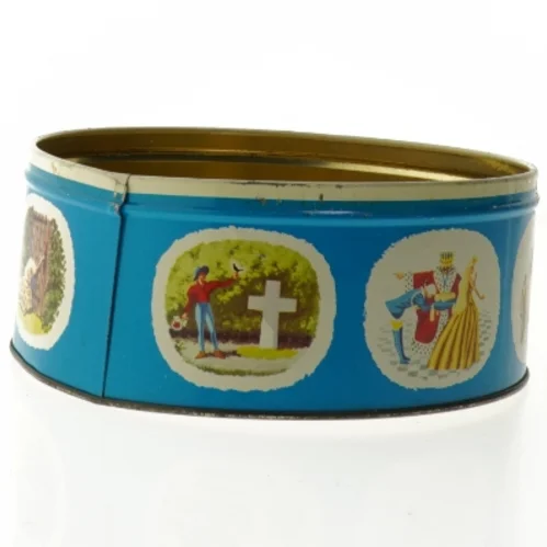 Vintage H.C. Andersen Svinedrengen dåse fra Ira (str. Ø. 20 cm)