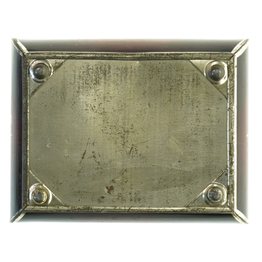 Antikt Metal skrin, dåse med låg  (str. 16x12 cm)