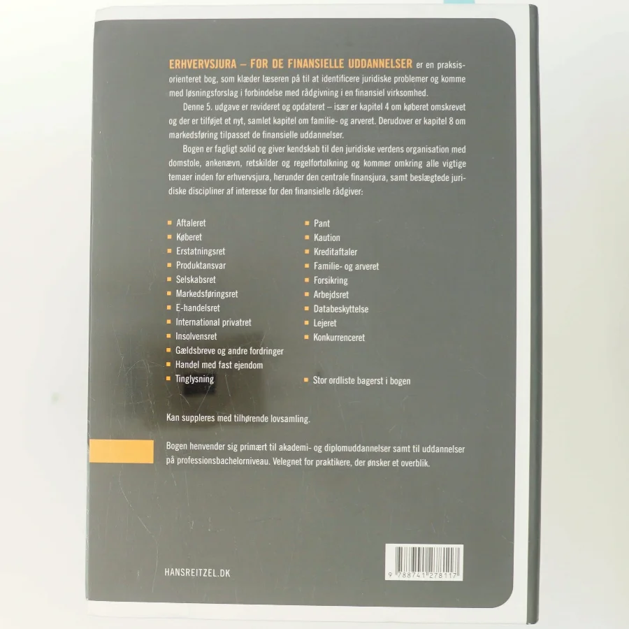 Erhvervsjura for de finansielle uddannelser af Bjarke Tinten (Bog)