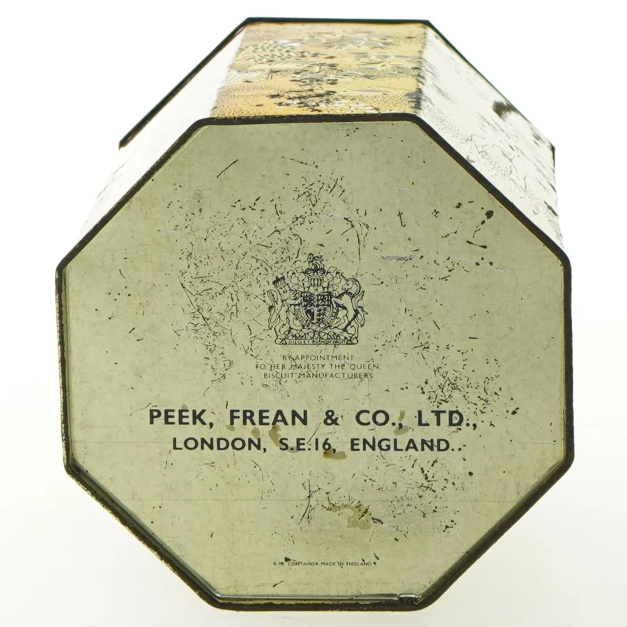 Vintage Peek Frean & Co. Ltd. metal container fra Peek Frean & Co. Ltd. (str. Ø 12x12,5 cm)