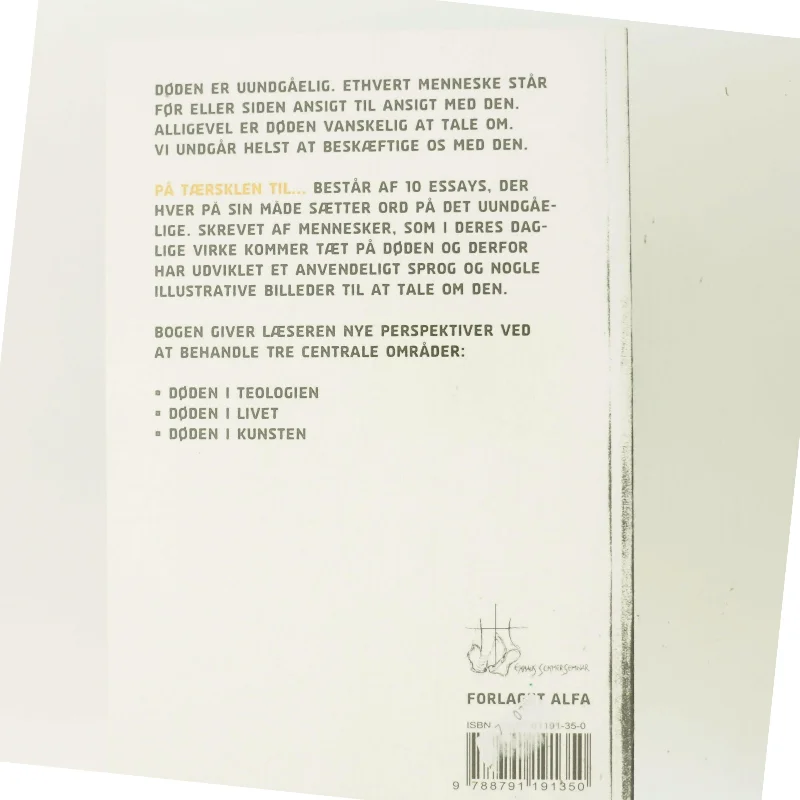 På tærsklen til : ti essays om menneskets møde med døden af Evans Forlag (Bog)