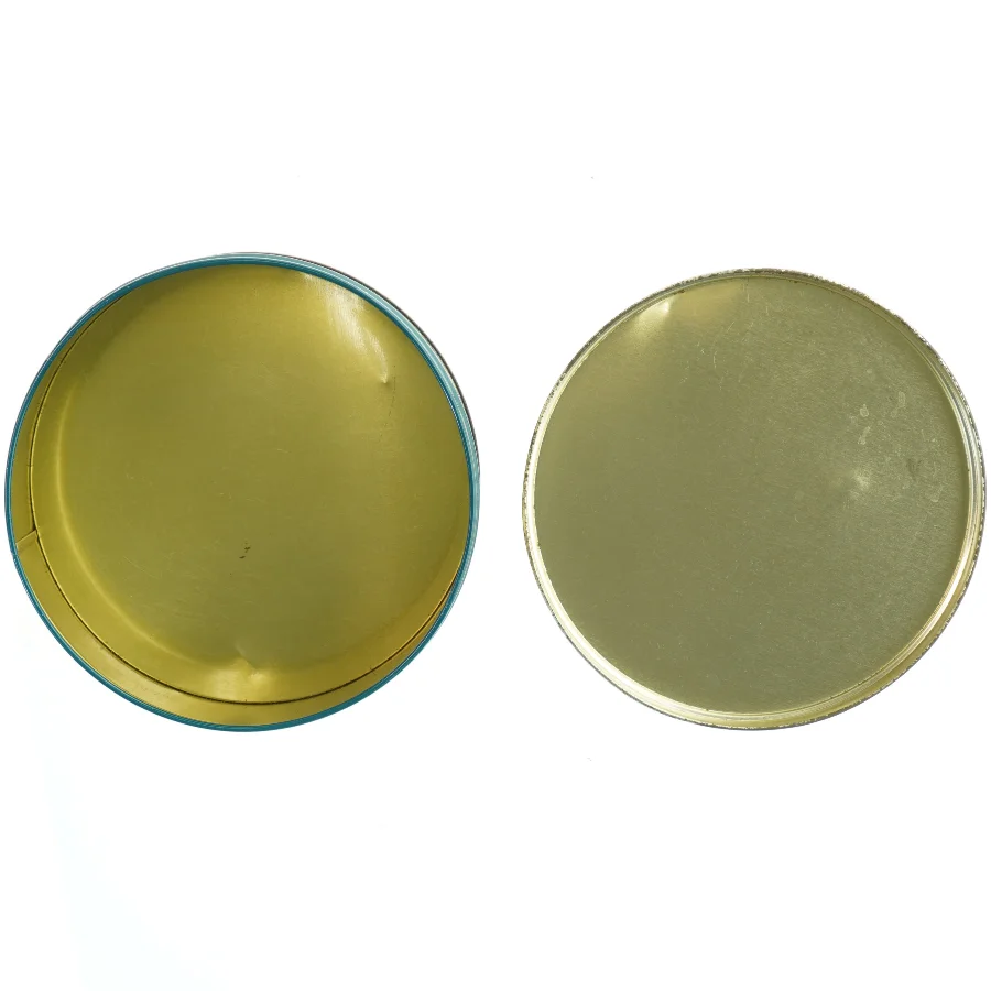 Antikke legetøjsmotiver Dekoreret metal dåse med låg (str. Ø 17 cm)