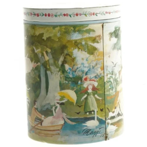 IRMA, Maggi Baaring kunstdåse, Årgang 1978 (str. Ø. 11 cm. længde, 15 cm)