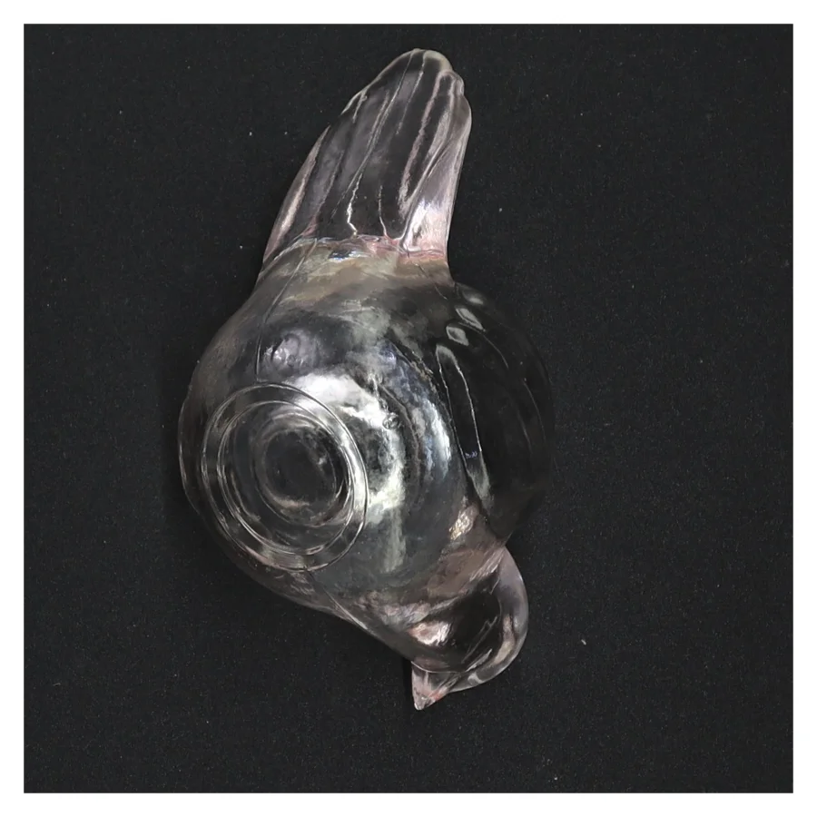 Glasfugl lysestage skål(str. 12 x 7 x 8 cm)