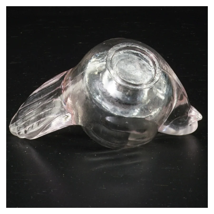 Glasfugl lysestage skål(str. 12 x 7 x 8 cm)