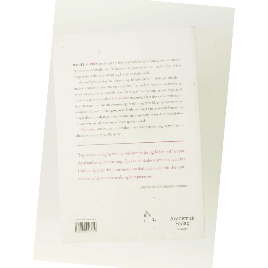 Motivation : den overraskende sandhed om hvad der motiverer os af Daniel H. Pink (Bog)