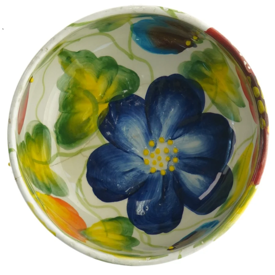 Håndmalet spansk keramikskål (str. Diameter, 15 cm h 7 cm)