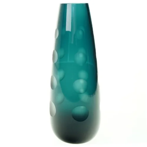 Facet slebet Glas Vase (str. 25 x 9 cm)