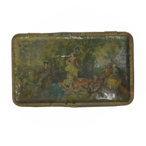 Antik metalæske (str. 20x12,5 cm)