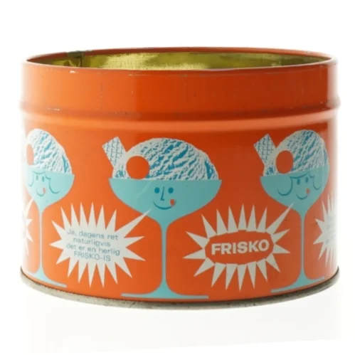 Vintage Frisko Napoli metal dåse med låg (str. Ø 16. cm)