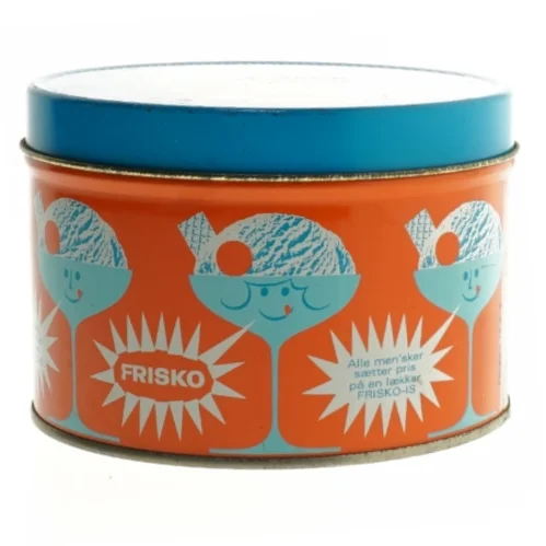 Vintage Frisko Napoli metal dåse med låg (str. Ø 16. cm)