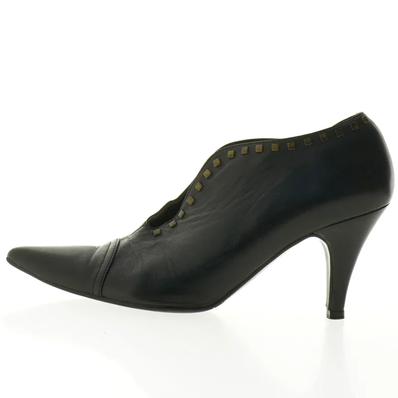 Sorte læderstiletter fra Billi Bi (str. 39)