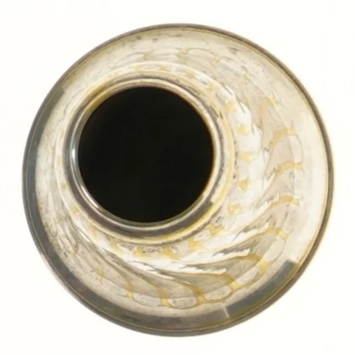 Sølvplet vase med glasindsats  (str. 15,5 cm)