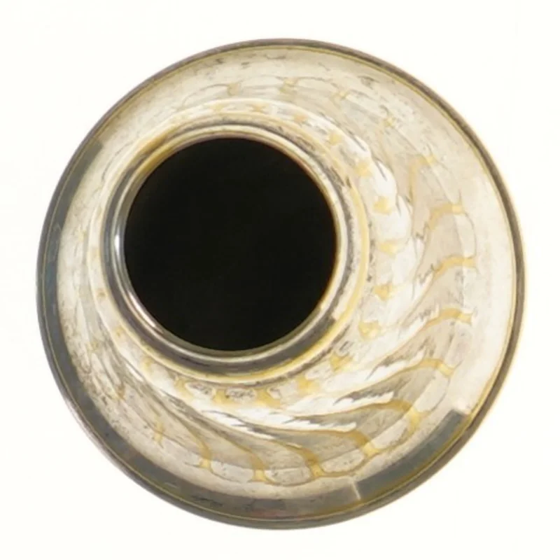 Sølvplet vase med glasindsats  (str. 15,5 cm)