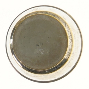 Sølvplet vase med glasindsats  (str. 15,5 cm)