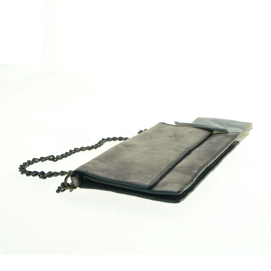 Læder Kuvert Taske i flot Antik sølv farve (str. 26 x 13 cm)