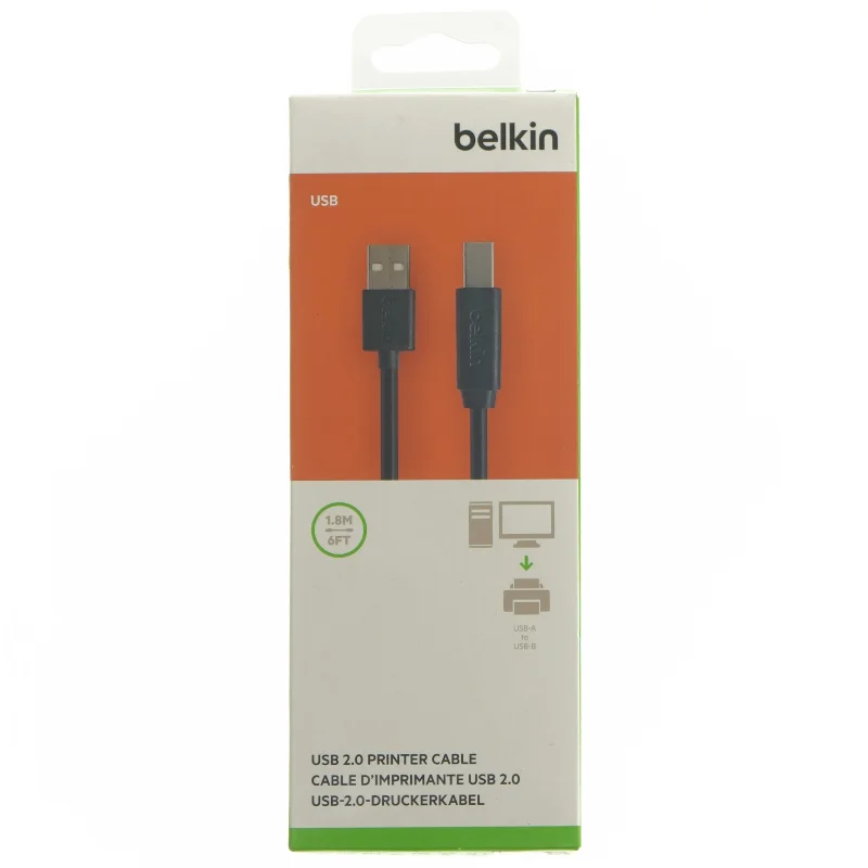 USB 2.0 printerkabel fra Belkin (str. 21x8 cm)