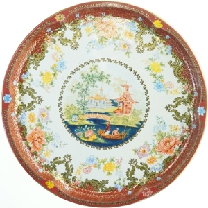 Britisk vintage Daher serveringsbakke Ø 42 cm fra The Metal Box Co. (str. Ø 42 cm)